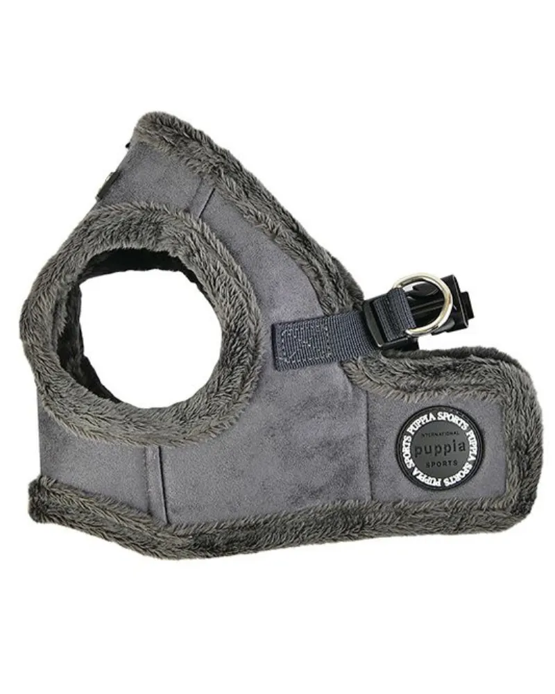 Suede   Shearling Step-In Dog Harness in Grey (FINAL SALE)