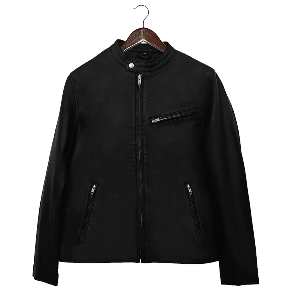 Superb Mens Lambskin Black Leather Jacket