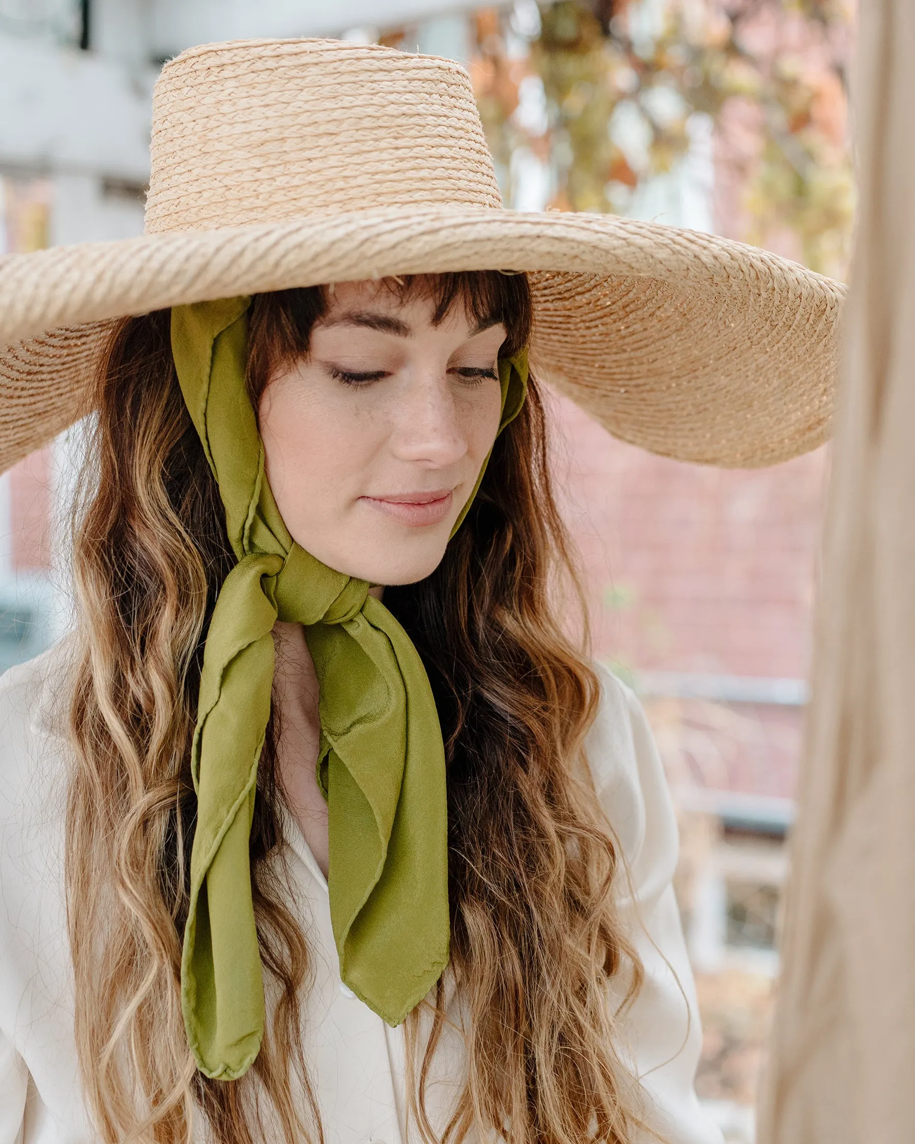 'The Classic' Washable Silk Scarf in Lichen