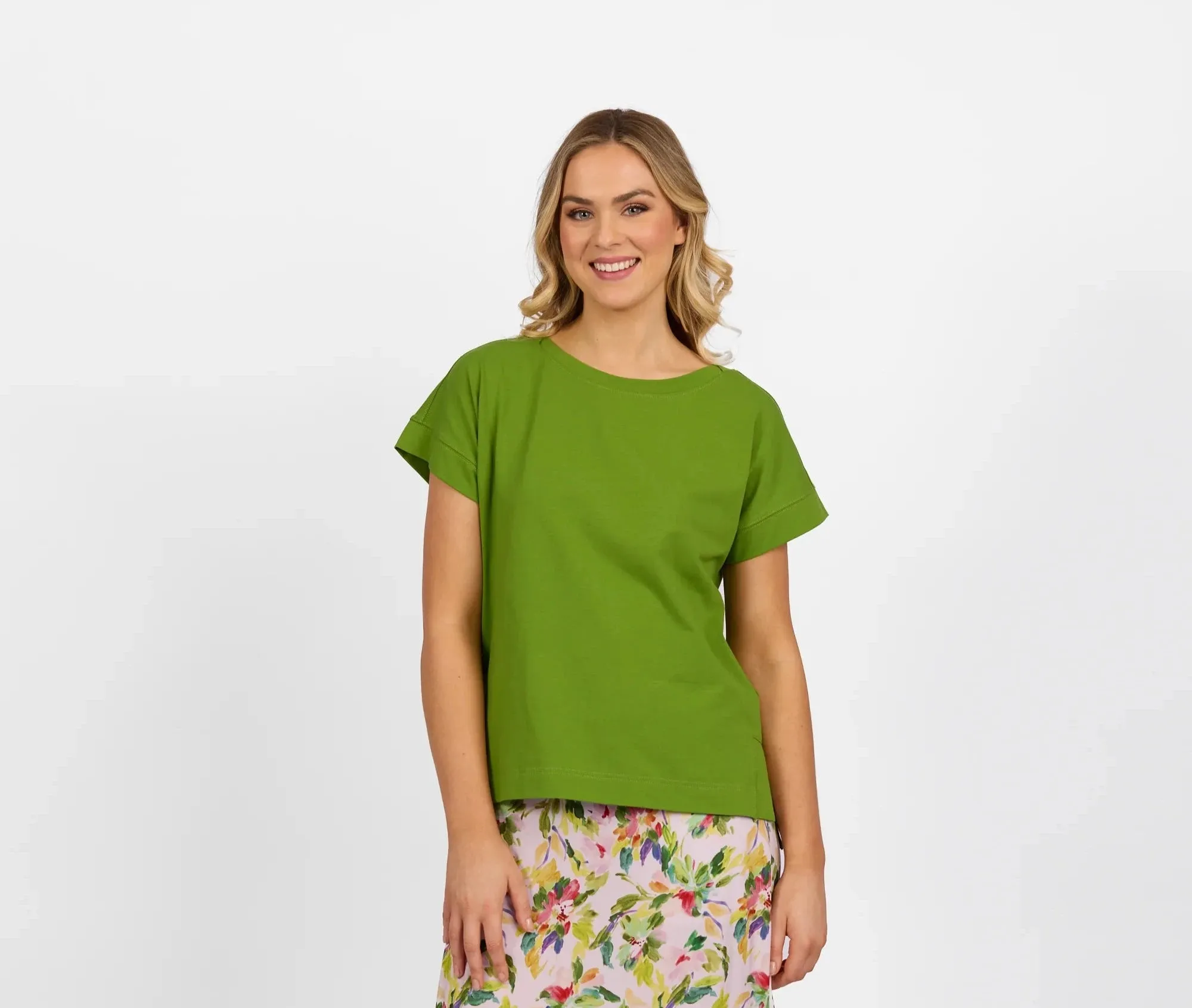 Vassalli  Top Drop Sleeve  Stepped Hem Pear