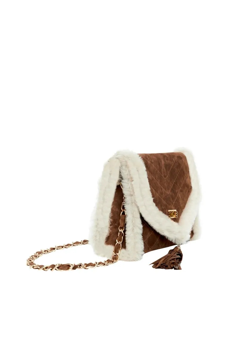 Veronica Women’s Shearling Bag - Whiskey