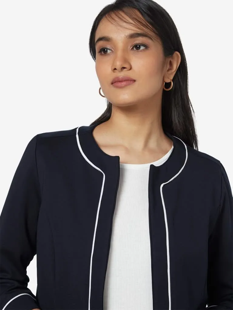 Wardrobe Navy Contrast Design Jacket