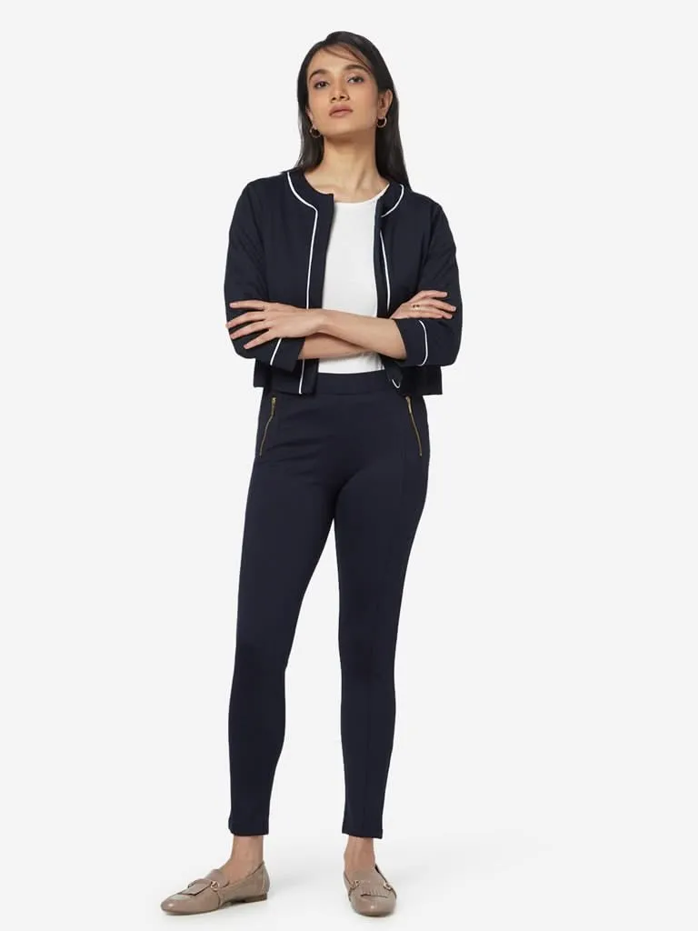 Wardrobe Navy Contrast Design Jacket