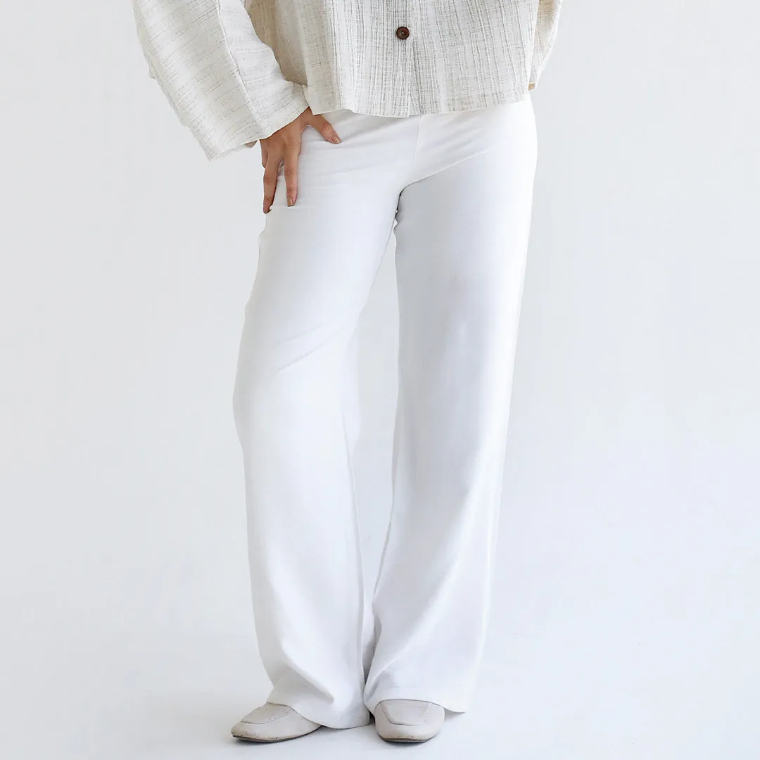 White long linen pants