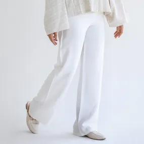 White long linen pants