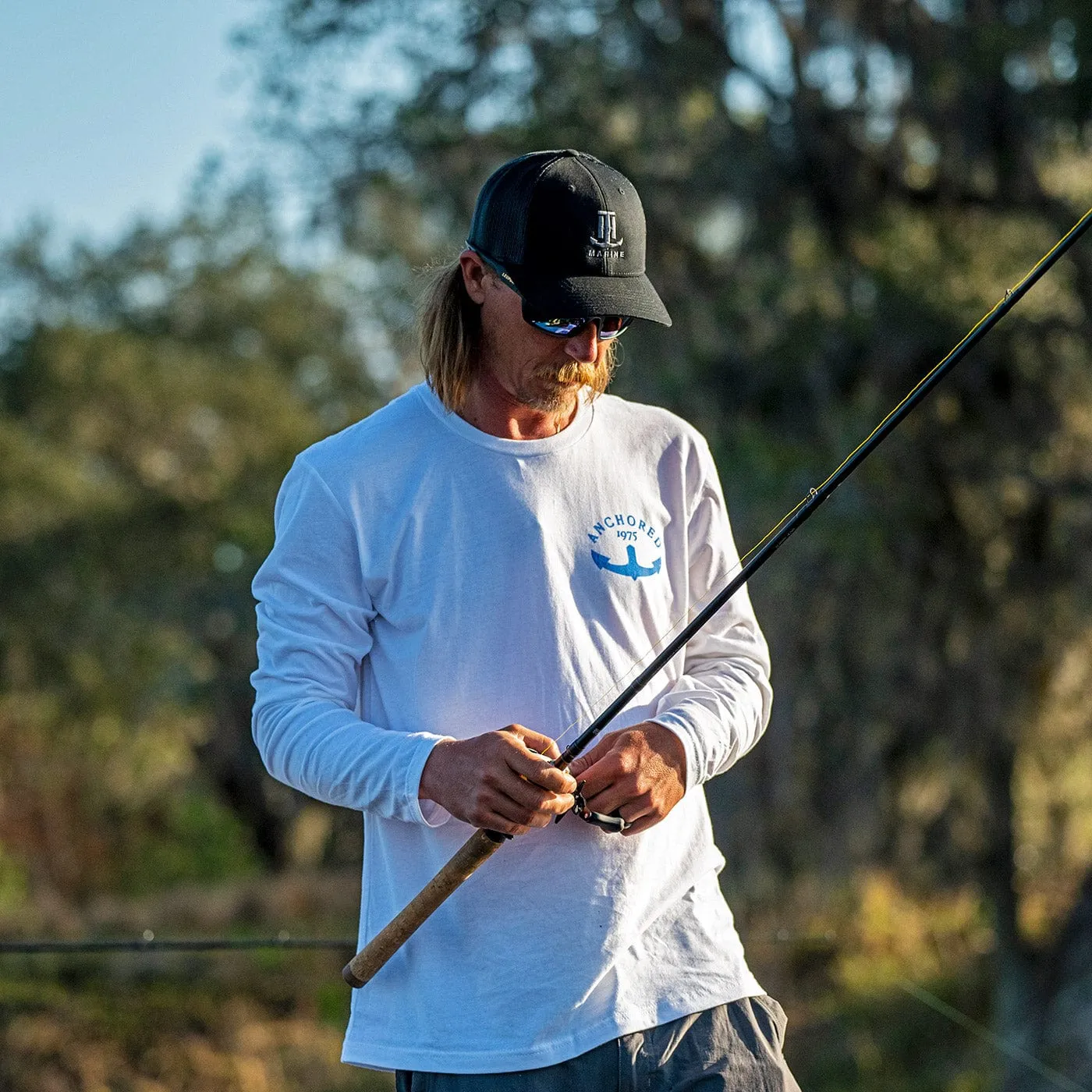 White T-H Anchored Long Sleeve Shirt