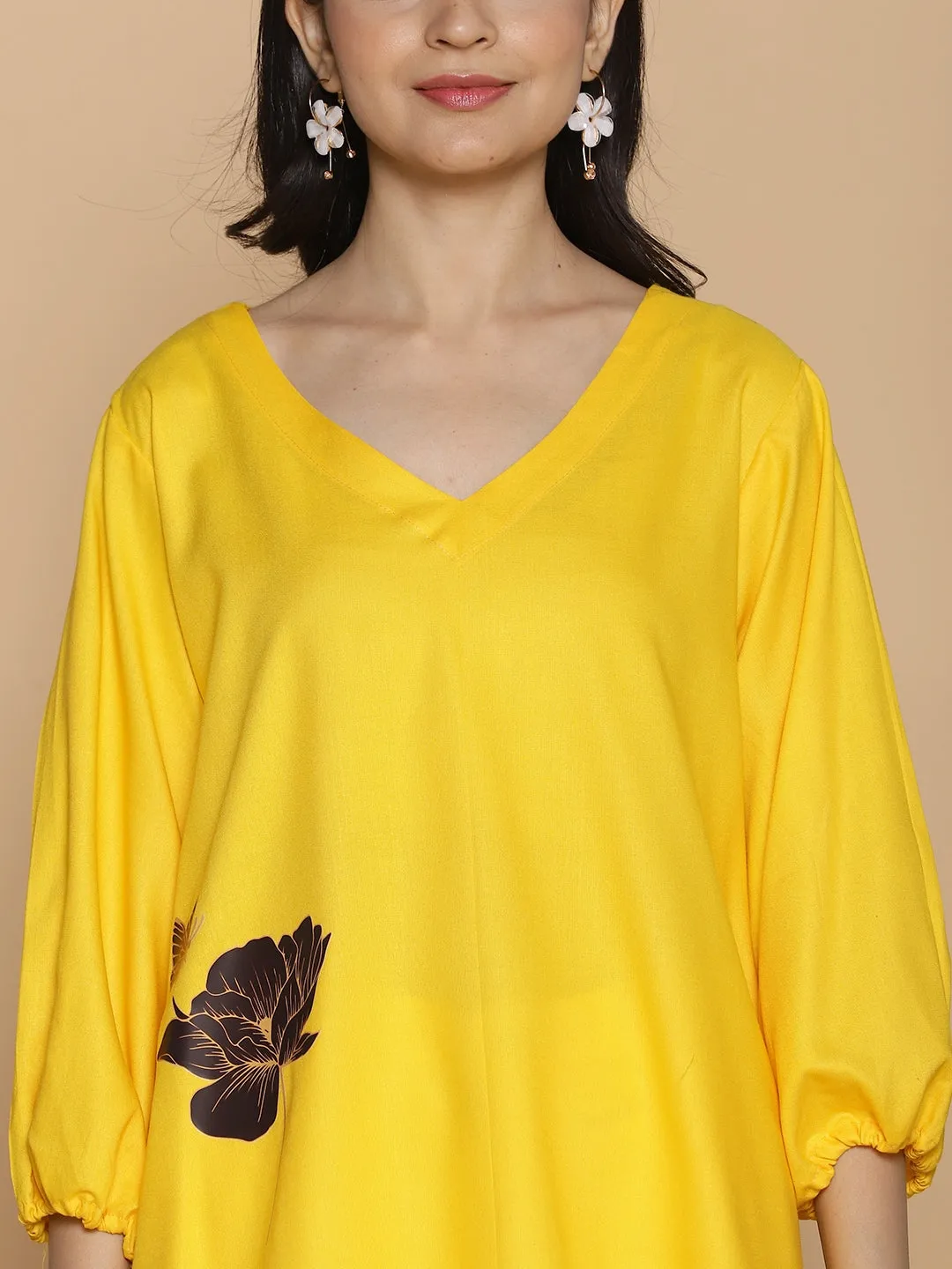 Yellow Rayon Top - WildflowerWhirl